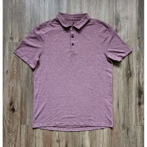 Lululemon Evolution Polo Shirt Mens L Red Maroon Performance Lightweight Pique